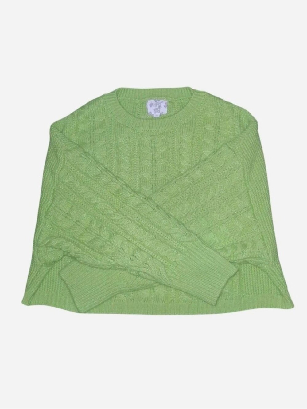 XL | Hippie Rose green cable knit sweater - Picture 3 of 4